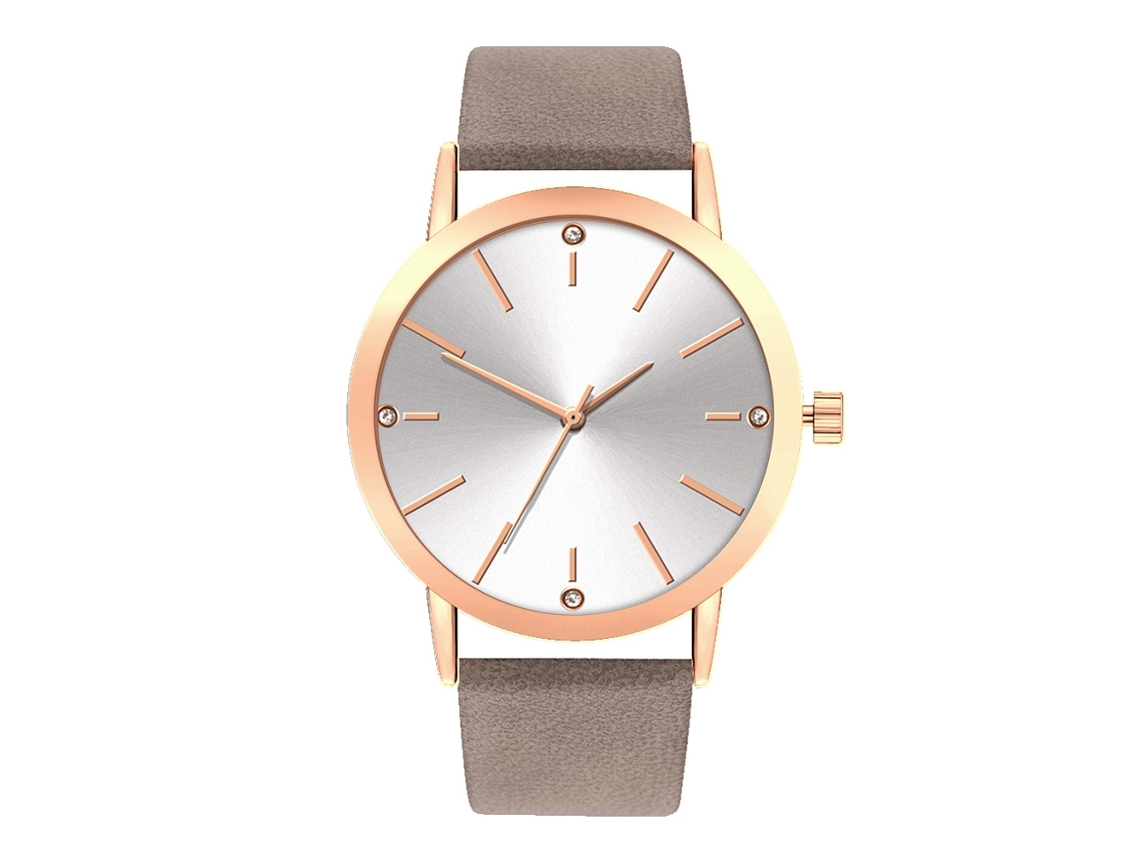 Reloj De Pulsera De Moda Para Parejas (hombre Y Mujer) Con Correa De Pu Gris Y Movimiento De Cuarzo.