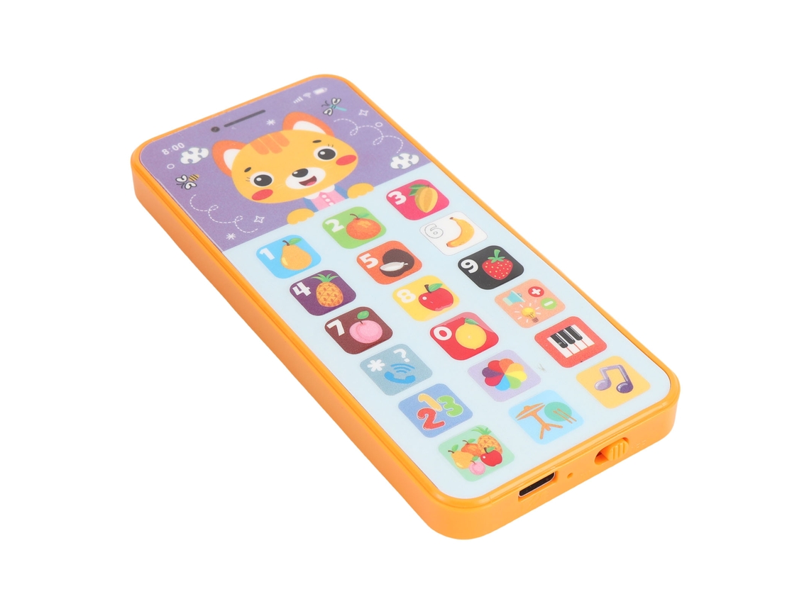 Teléfono Móvil De Juguete Para Bebés Para Aprender Inglés, Recargable, Teléfono Inteligente De Juguete, Color Naranja.