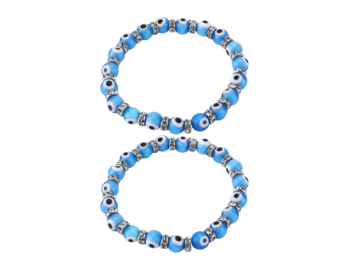 Pulsera elegante con cuentas de ojo malvado, diseño de amuleto de la suerte de cristal ajustable para mujer, pulsera elástica con significado