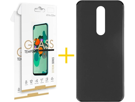 Kit Funda + 2 Protectores de Pantalla Xiaomi Redmi 8 SKYHE Liso (Negro)