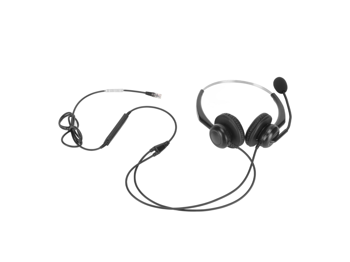 Fone De Ouvido Com Fio Binaural Para Negócios Com Cancelamento De Ruído E Microfone Para Centro De Chamadas E Escritório Rj Plug