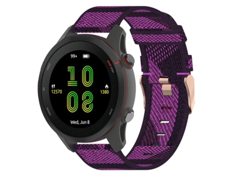 Correa de nailon hebilla rosa ajustable para Samsung Galaxy Watch 5 40mm/44mm/Watch 5 Pro 45mm - raya morada
