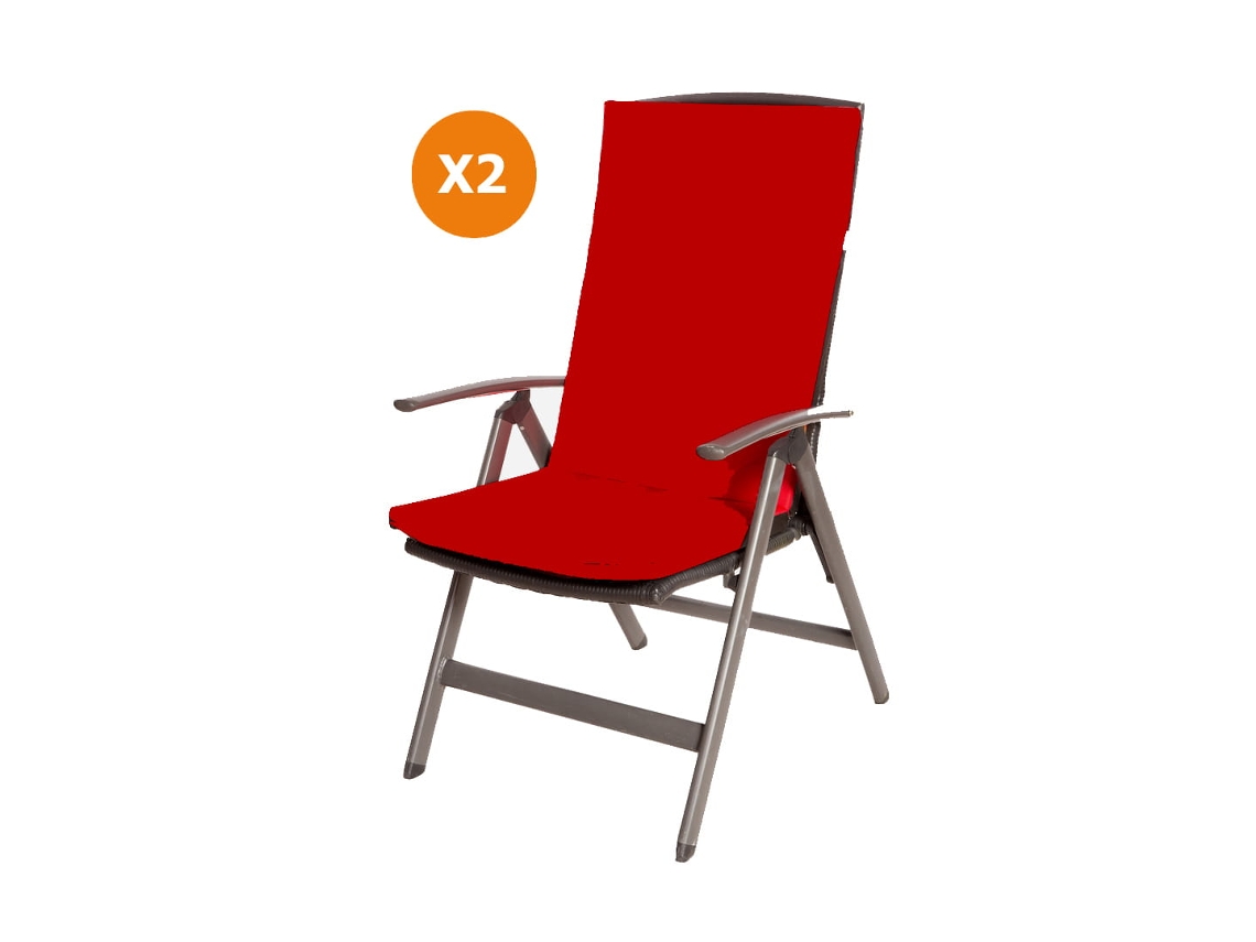 Cojín para silla 2 ud Cojín 110x47x4cm rojo cojín para silla de exterior Cojín de asiento con respaldo alto SETGARDEN
