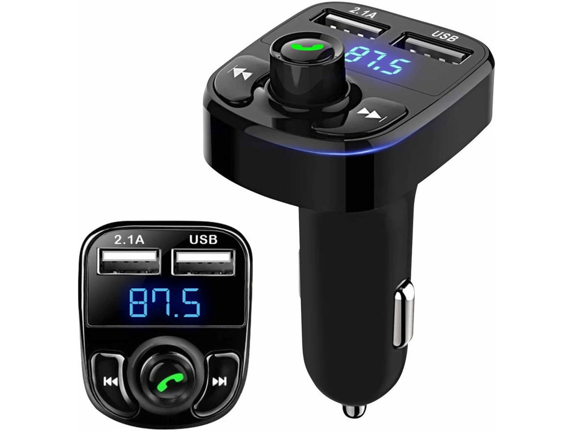 Transmisor FM Bluetooth y para Coche AVIZAR (2 USB - Negro) | Worten.es