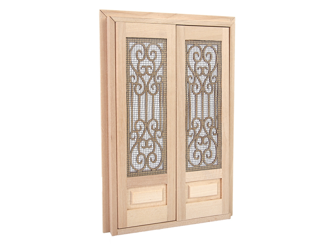 Dan26-conjunto De Puertas De Madera Huecas Miniatura 1:12 Para Casa De Muñecas Juguete Decorativo Regalo Niños