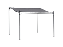 VPMKP - Pérgola Outsunny jardín 3x3 m estructura metálica impermeable poliéster UV beige