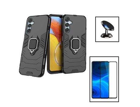 Kit De Película De Vidrio Templado De Cubierta Completa 5D 3X1 Soporte Magnético Para Coche De Defensor Militar Para Samsung Galaxy F54 5G - Negro ...