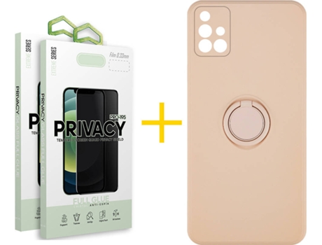 Carcasa + 2 Protectores de Pantalla para Samsung Galaxy A71 SKYHE Rosa Pastel