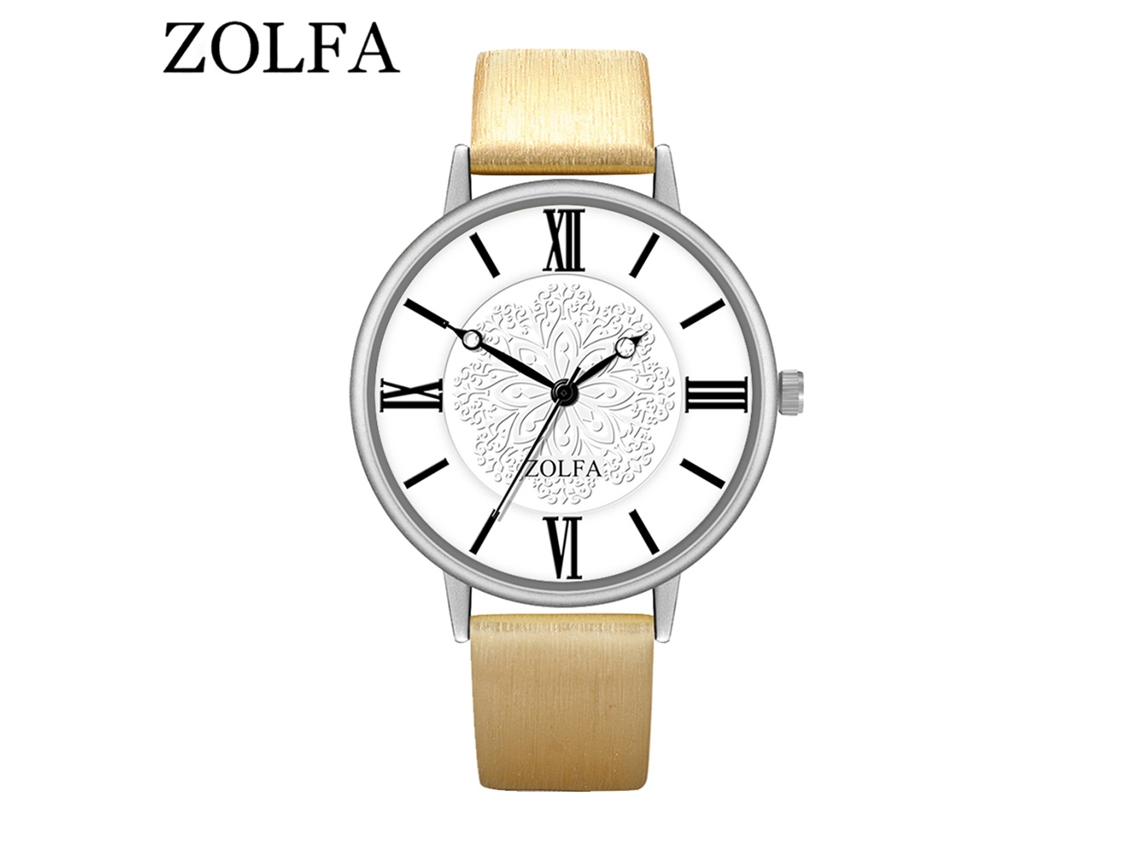 Reloj De Pulsera De Cuarzo Para Mujer Con Esfera Redonda Dorada.