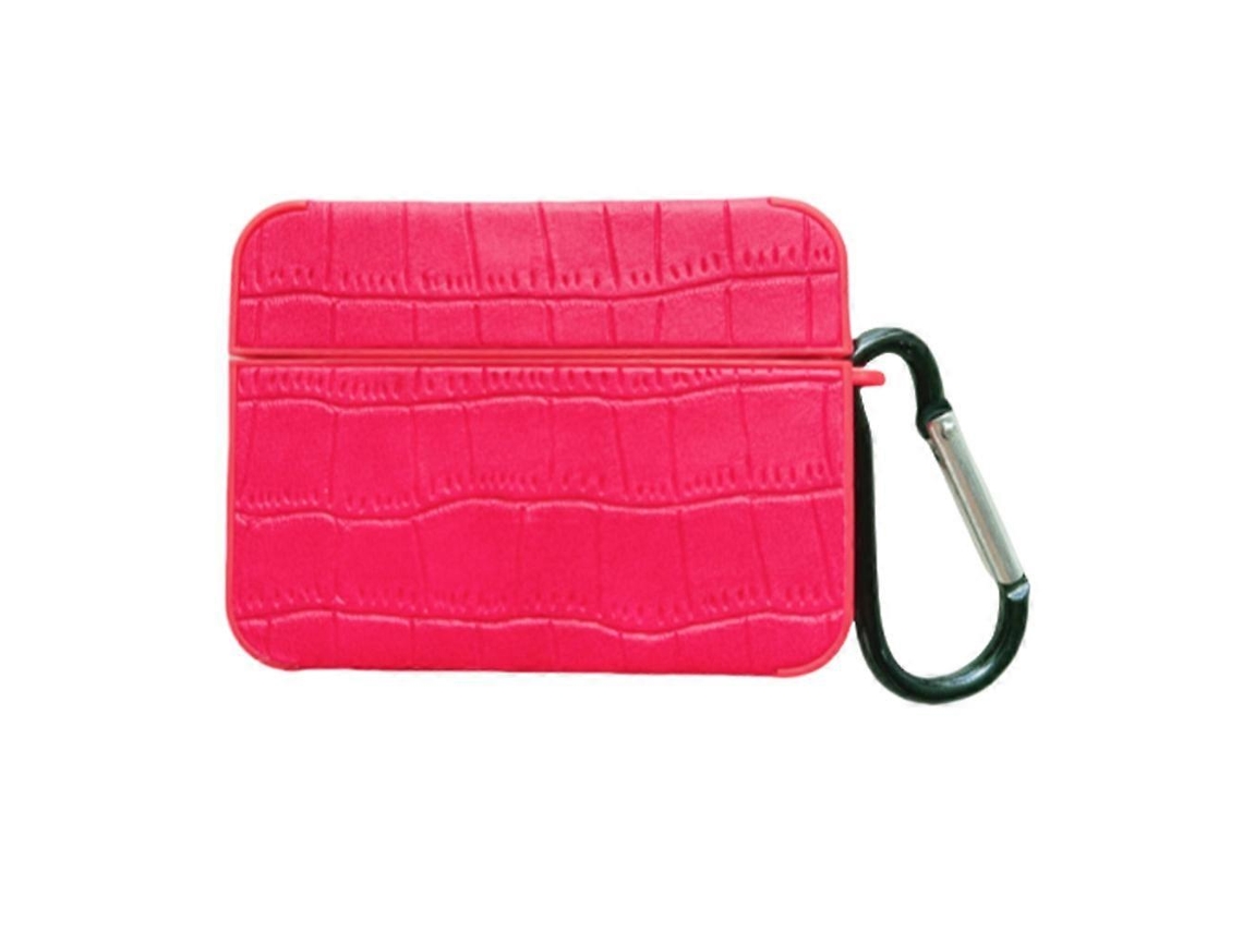 Estuche cuadrado de cuero para auriculares con estampado de cocodrilo GIECY