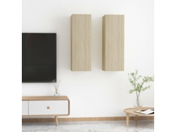Estantería/Muebles de TV 2 Pzs 30,5X30X90 Cm Contrachapado Roble Sonoma