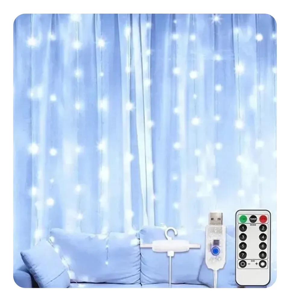 Nueva cortina LED decorativa de 3 x 2 m con control remoto Vayotoy