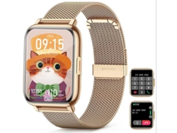 El reloj inteligente Yizhood I22 activa automáticamente la monitorización del sueño en oro.