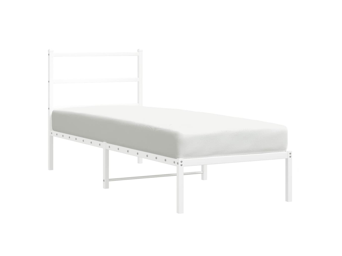 Maison Exclusive - Estructura Cama Sin Colchón Con Cabecero Metal Blanco 80x200 Cm