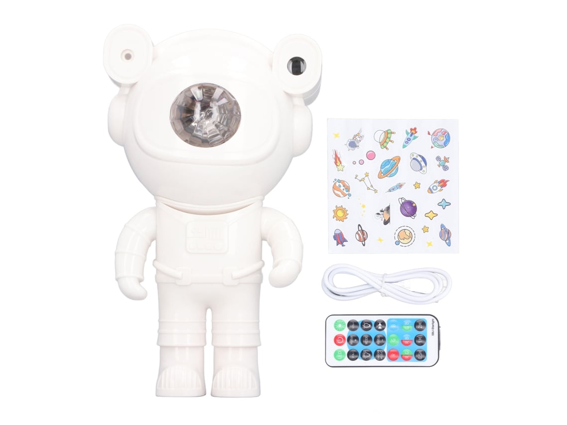 Proyector de astronauta Baok con luz LED, 84 efectos, control remoto, altavoz Bluetooth, temporizador, lámpara de proyección de galaxia para dormitorio.