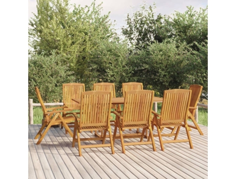 Conjunto 9 de comedor para jardín VIDAXL madera maciza de teca