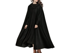 Capa De Invierno Informal Sin Mangas Para Mujer Con Capucha Y Botones, Larga.