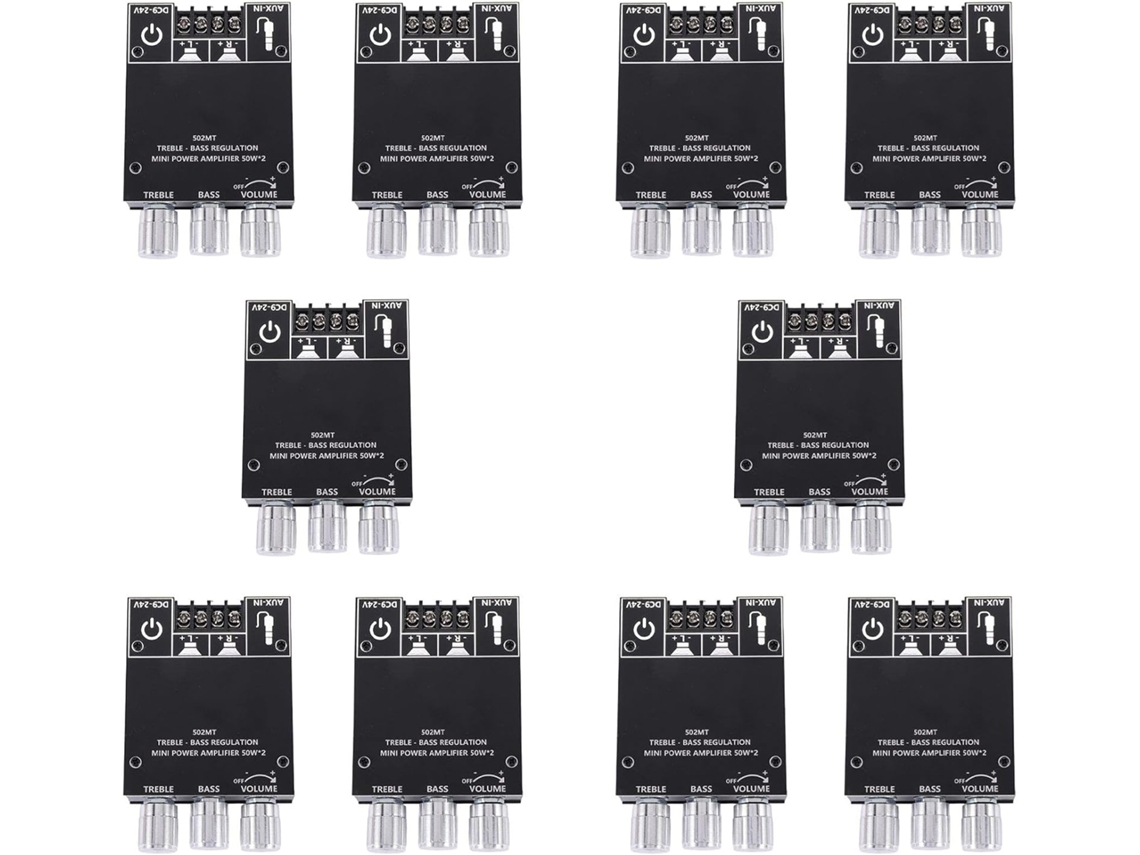 10x -502mt Placa Amplificadora De Subwoofer Bluetooth 5.0 Con 2.0 Canales De Audio