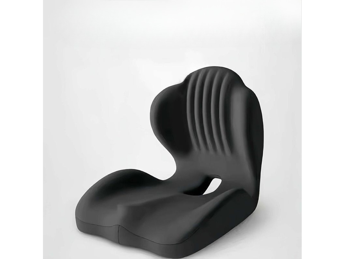 Cojín De Asiento Ergonómico De Espuma Viscoelástica, Diseño Integrado En Forma De L Con Soporte Lumbar (negro) Gertiz