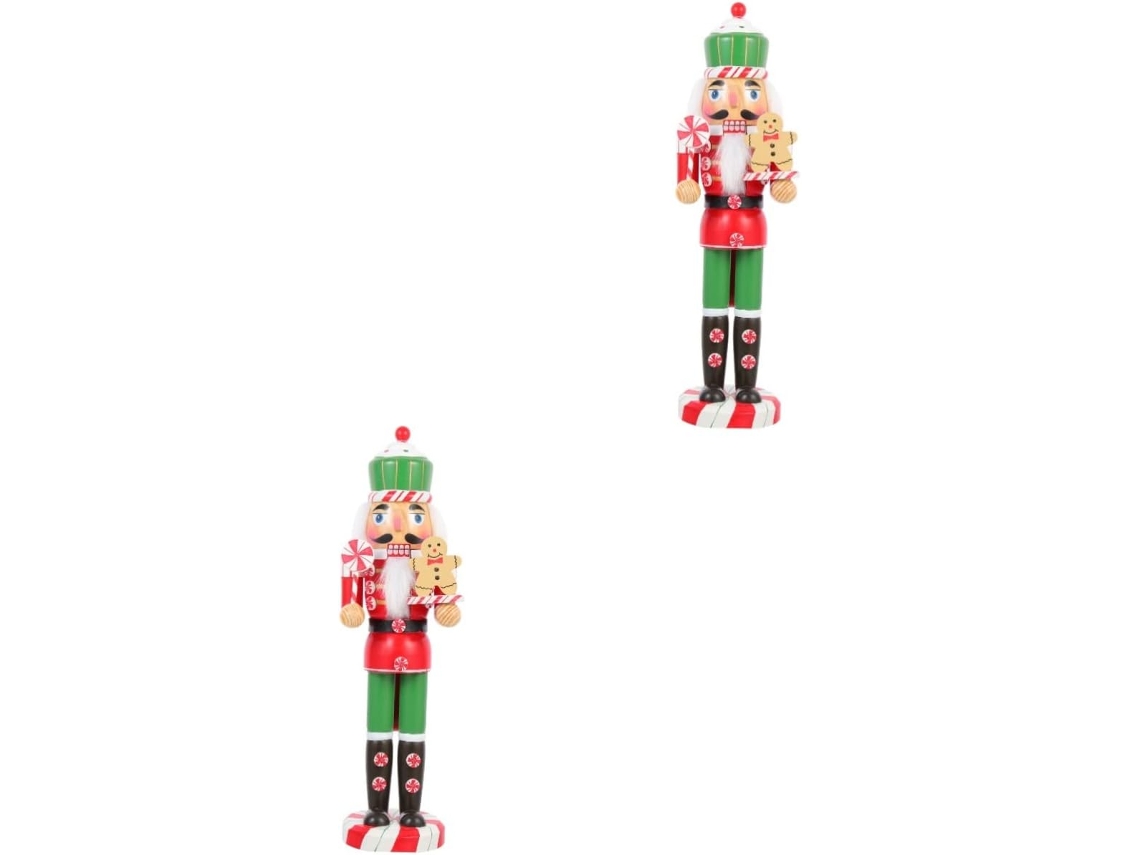 Adorno Cascanueces De 2 Piezas, Modelo Festivo Decorativo, Figura De Cascanueces Para Interiores, Chef Navideño