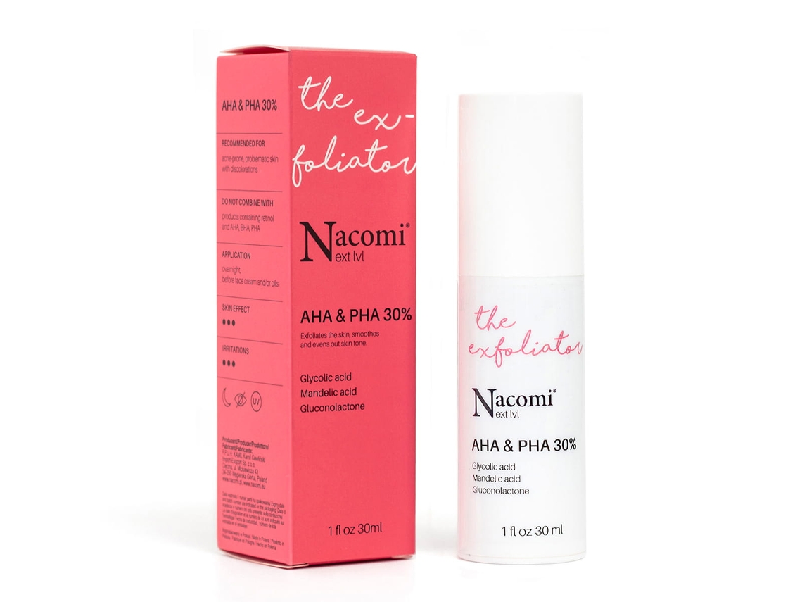 Suero exfoliante 30 Aha Pha 30 ml Fórmula renovadora de la piel de Nacomi