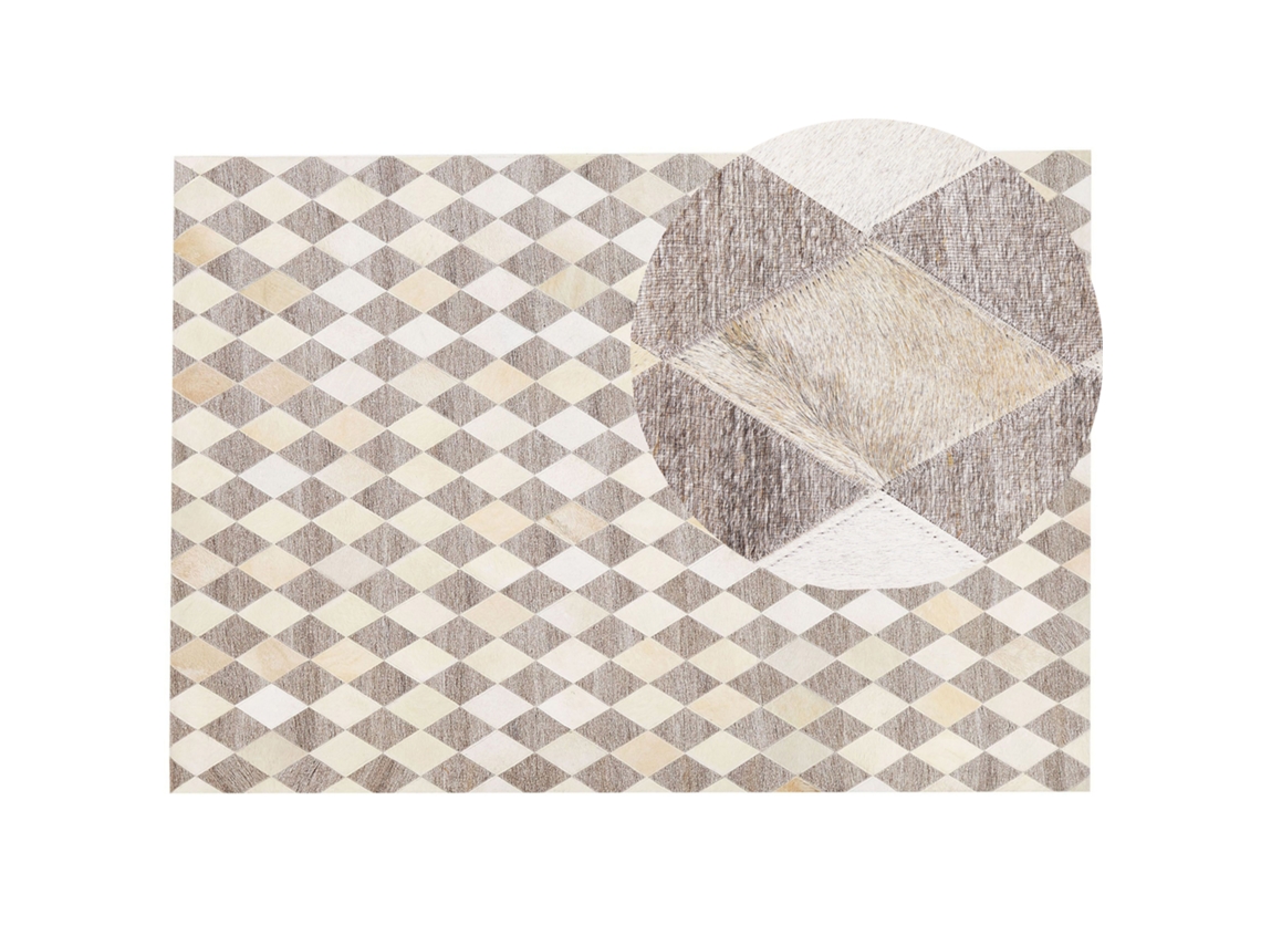 Alfombra BELIANI Seslice de Jacquard, Piel de vaca Beige 160x230
