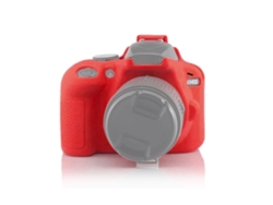 Funda protectora de silicona suave para Nikon D3400/D3300, color rojo, Zruxe