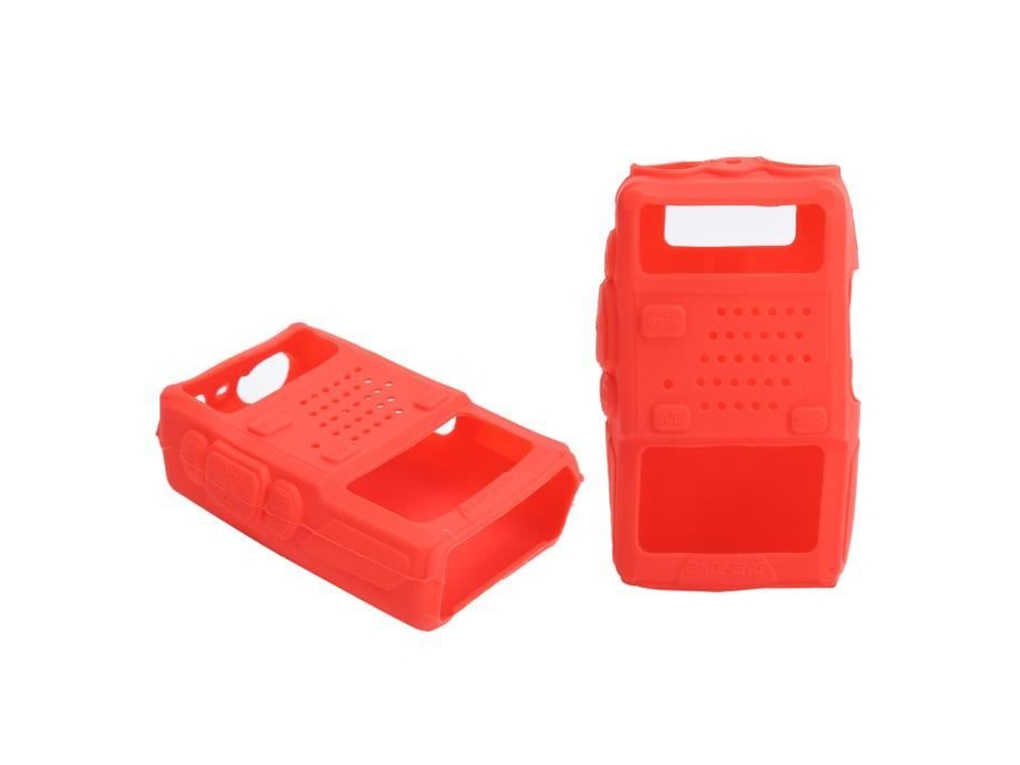 HURRISE Funda para Walkie Talkie 2 Piezas Mini Funda Protectora de Silicona Suave para Walkie Talkie Radio Parte de Video Roja