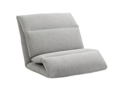 Silla de suelo, colchón para invitados, aspecto de lino, material exterior transpirable, gris claro.