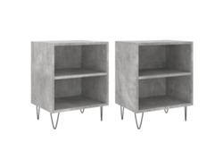 Mesitas de noche Juego de 2 Derivados Madera Cemento Gris MAISON EXCLUSIVE (40x30x50 cm)