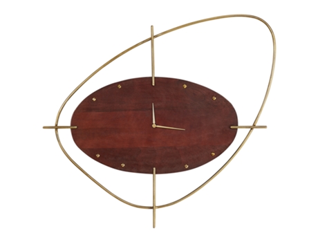 Reloj de Pared BELIANI Rapti de Madera de Mango Marrón Oscuro 74X3X62