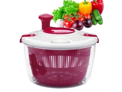 Centrifugadora de ensalada grande de 5 litros con recipiente y escurridor para un secado rápido de lechugas y verduras.