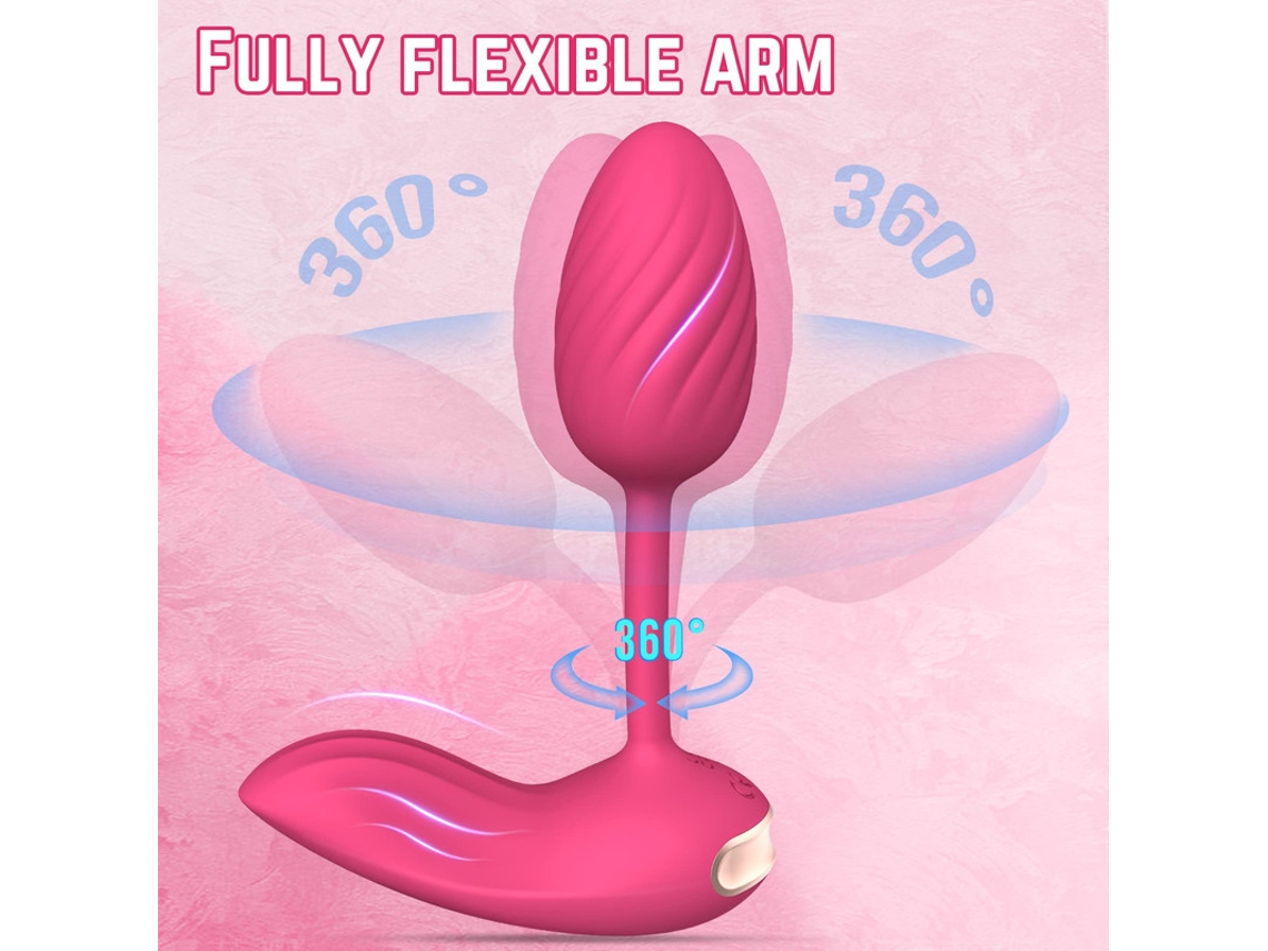 Vibrador de masaje de 10 frecuencias portátil con control remoto inalámbrico (rosa roja) YIZHOOD