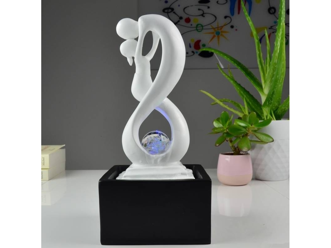 Fuente de Agua ZEN'LIGHT Amor (Negro, Gris - 14x14x31 cm - Resina)