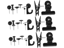 418 Piezas De Chinchetas Negras Con Ganchos Y Clips, Accesorios Para Chinchetas De Mapas Y Tableros.