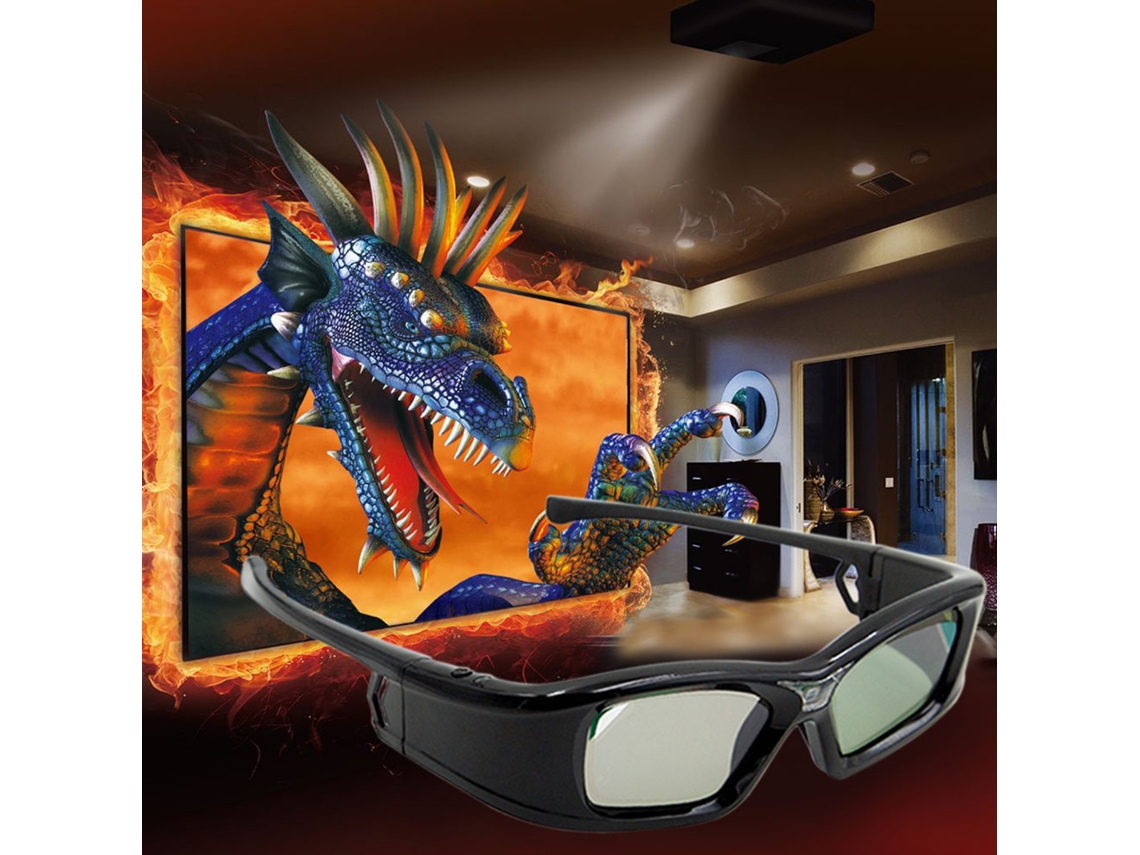 Lentes 3d Gl410 Obturação Ativa Full Hd Dlp Link Para Projetores Optama Acer Benq Viewsonic Sharp Dell