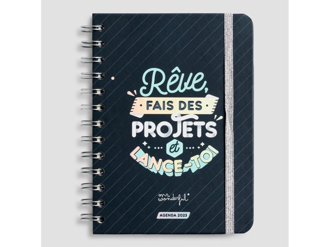 Pequeña agenda clásica 2023 semanal - sueña, haz planes y ponte en marcha MR. WONDERFUL