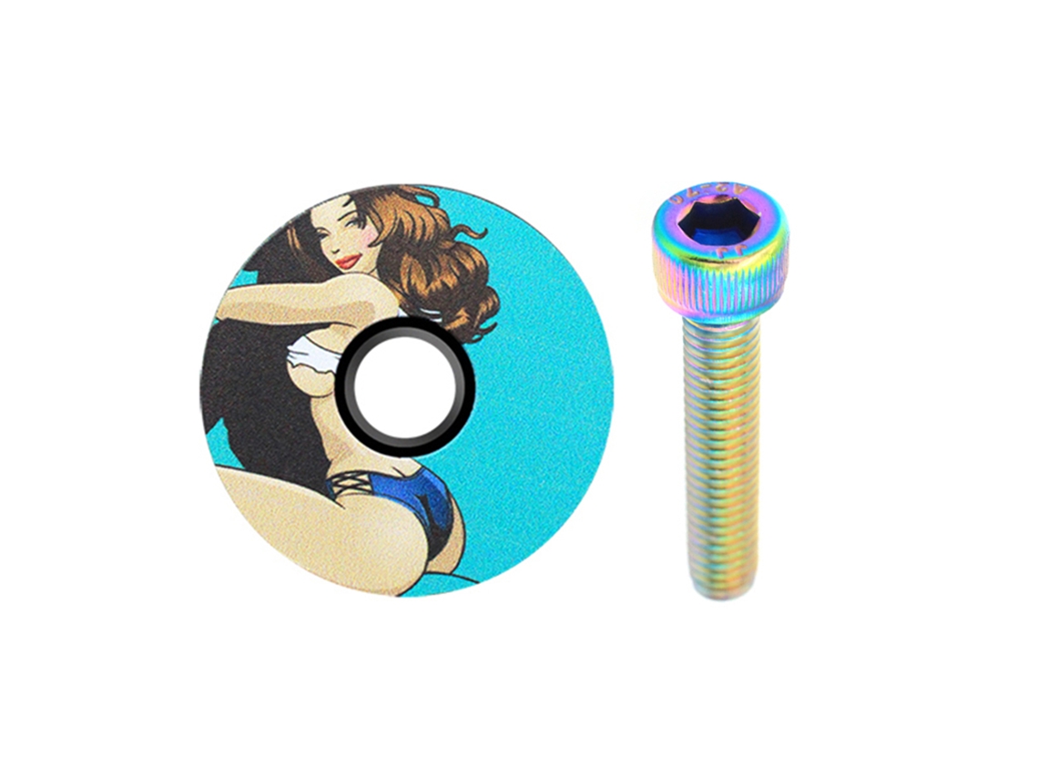 Tapa Superior Para Bicicleta De Montaña Y Carretera De 28,6 Mm Con Tornillo Ligero De Acero Inoxidable.