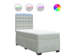 Maison Exclusive - Cama Box Spring Con Colchón Terciopelo Gris Claro 90x190 Cm