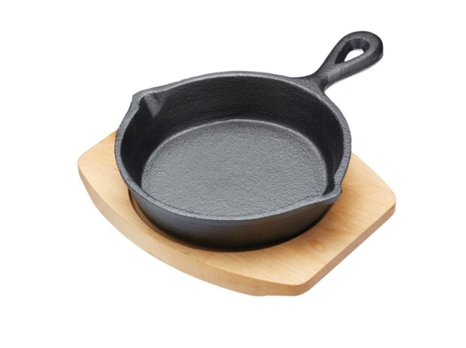 Sartén Redondo de hierro Fundido con Tabla KITCHEN CRAFT Grande