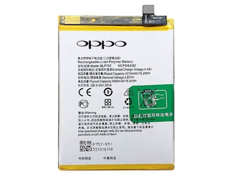 Batería Interna para Oppo Reno 6 4300Mah 100% Compatible Reemplaza Blp855