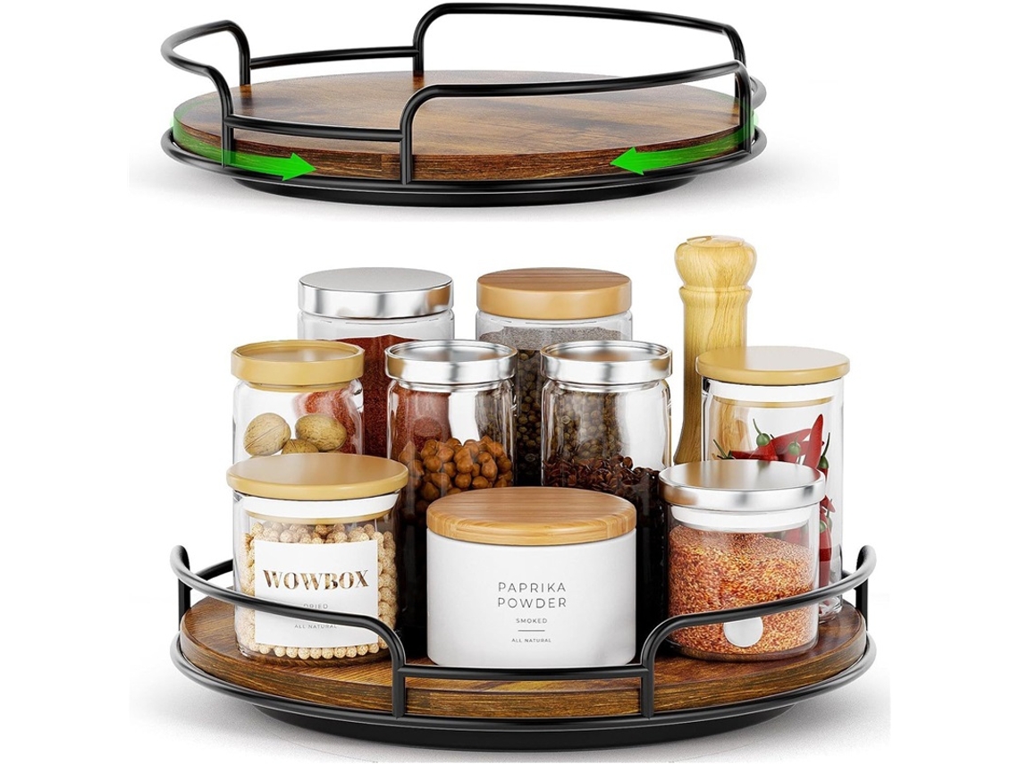 Organizadores Giratorios 2 Pcs Madera Lazy Susan 9" Y 10"