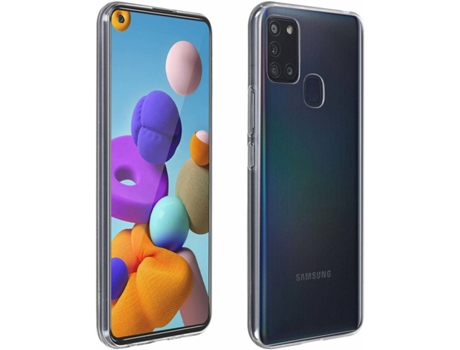 Carcasa y Protector de Cristal Templado Samsung Galaxy A21s AVIZAR PACK-360-CL-A217F Azul
