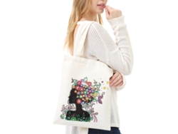 Bolsa De Lona Reutilizable Con Pintura De Diamantes Para La Escuela, Picnics, Viajes O Como Regalo (bb024)