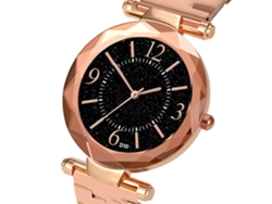 Reloj De Cuarzo Para Hombre Y Mujer Con Correa De Acero, Dial Redondo, Pareja Casual (oro Rosa)
