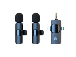 Micrófono Lavalier Con Cancelación De Ruido 3 En 1 Compatible Con Android Apple Y Cámaras Cuich