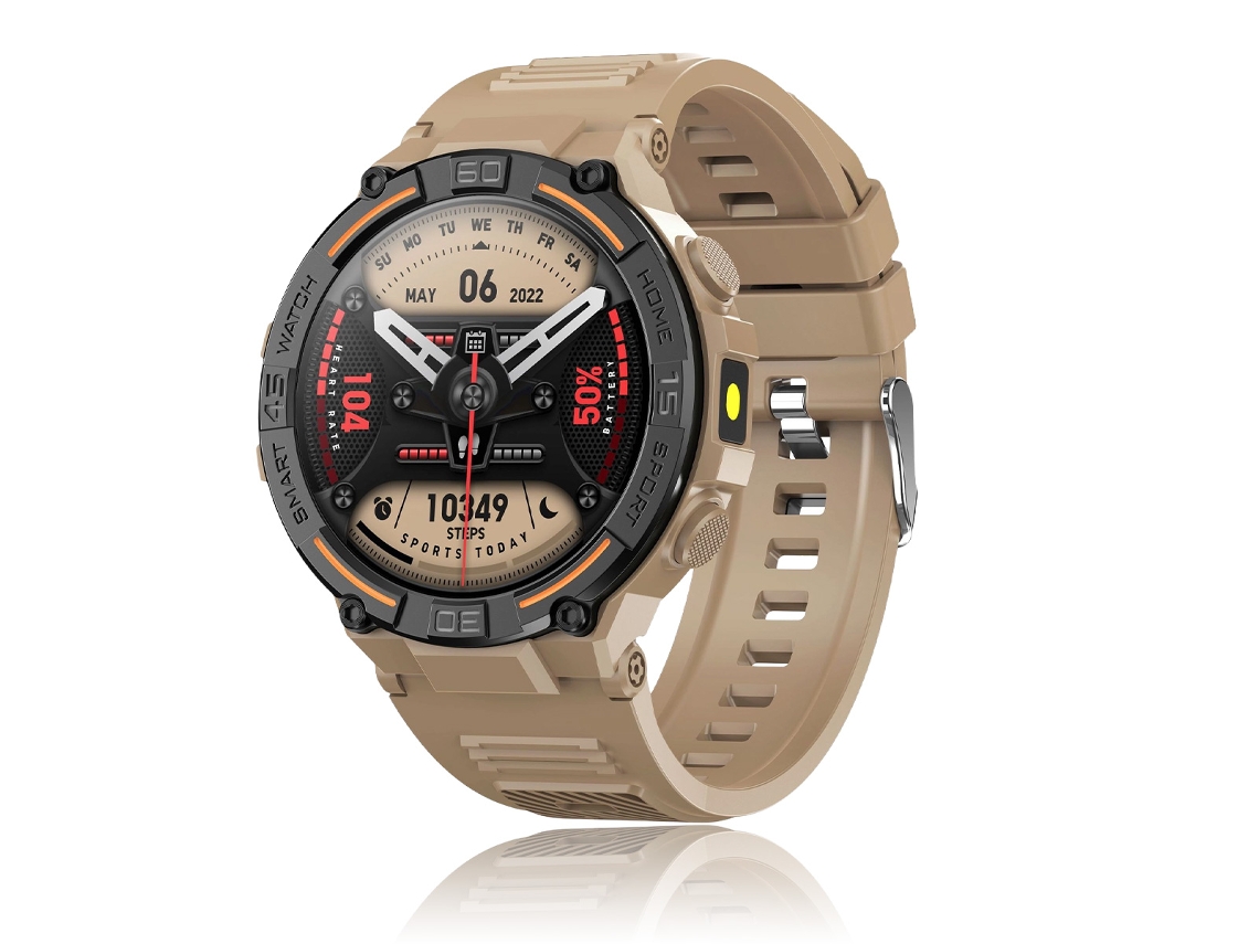 Reloj inteligente para hombre con función de teléfono, resistente al agua con linterna LED, 1,6 pulgadas, resistente para exteriores, con pantalla