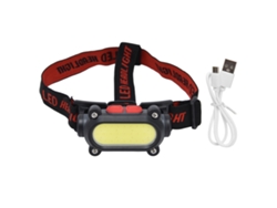 Linterna frontal COB ajustable y recargable vía USB 2026 con múltiples modos de luz blanca y roja para acampar, cazar y actividades al aire libre, resistente al agua.