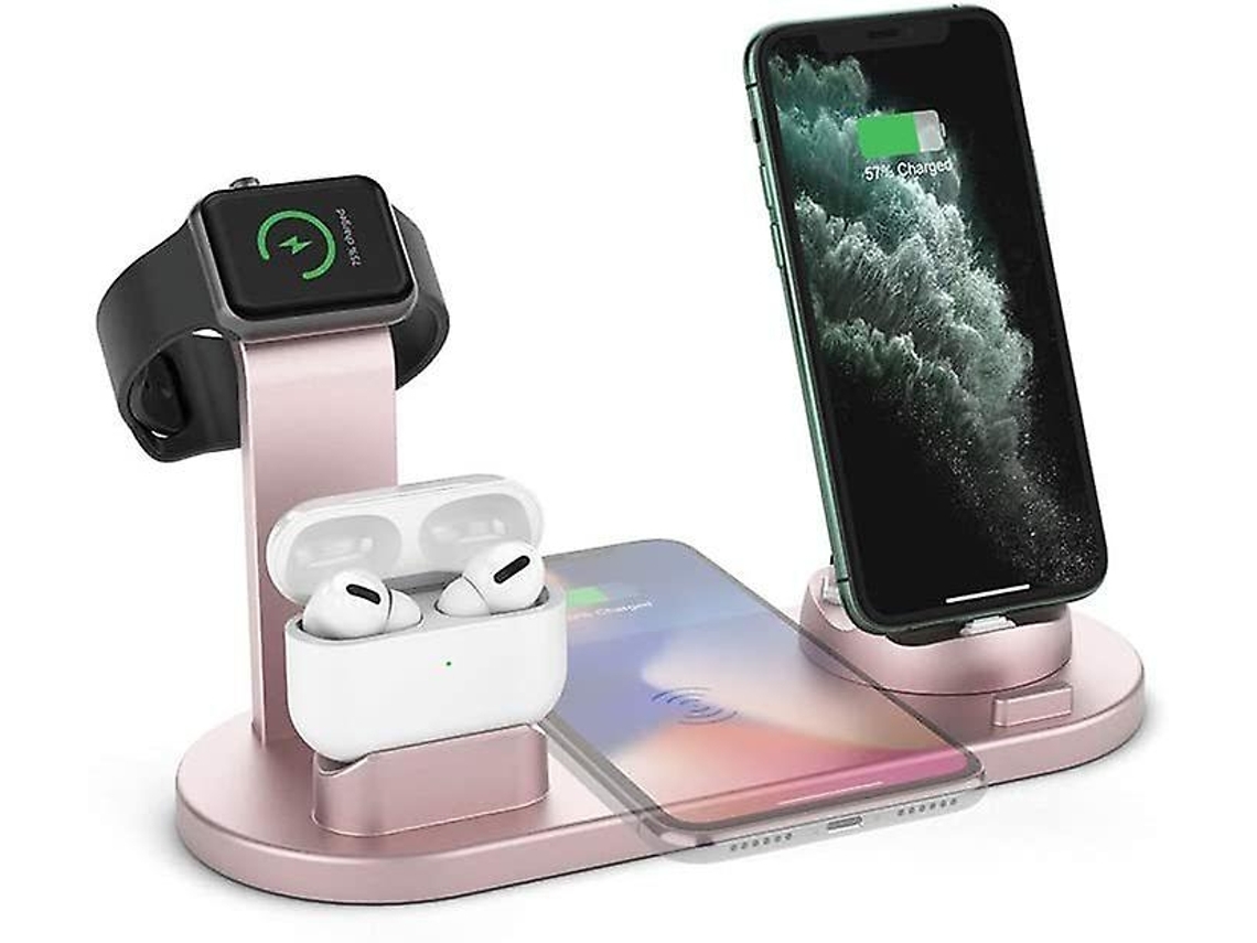 Estación De Carga Inalámbrica Giratoria Micro Para Apple Yemaesre Dorado