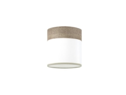 Pantalla Lámpara Cloe Blanca/madera Gris E14 (ø14x14cm)